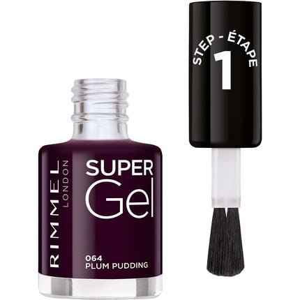 Nail polish Rimmel London Super Gel Plum Pudding Nº 064 12ml - Maison des fragrances