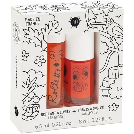 Nailmatic Kids Water Based Nail Polish and Lip Gloss Duo Set Tropical - Maison des fragrances