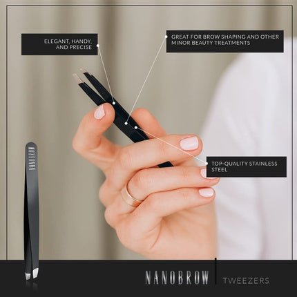 Nanobrow Professional Tweezers with Slanted Stainless Steel Tip - Maison des fragrances