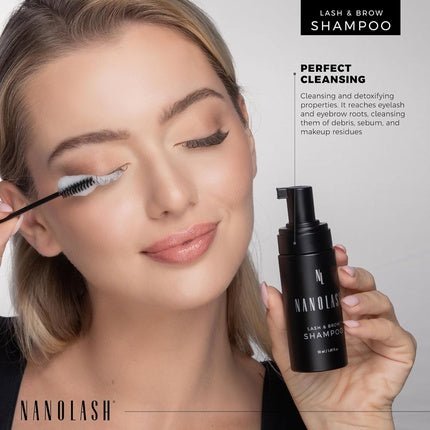 Nanolash Lash & Brow Shampoo 50ml Cleansing Shampoo for Eyelashes and Eyebrows Eyelash Foam Eyelash Extension Cleanser - Maison des fragrances