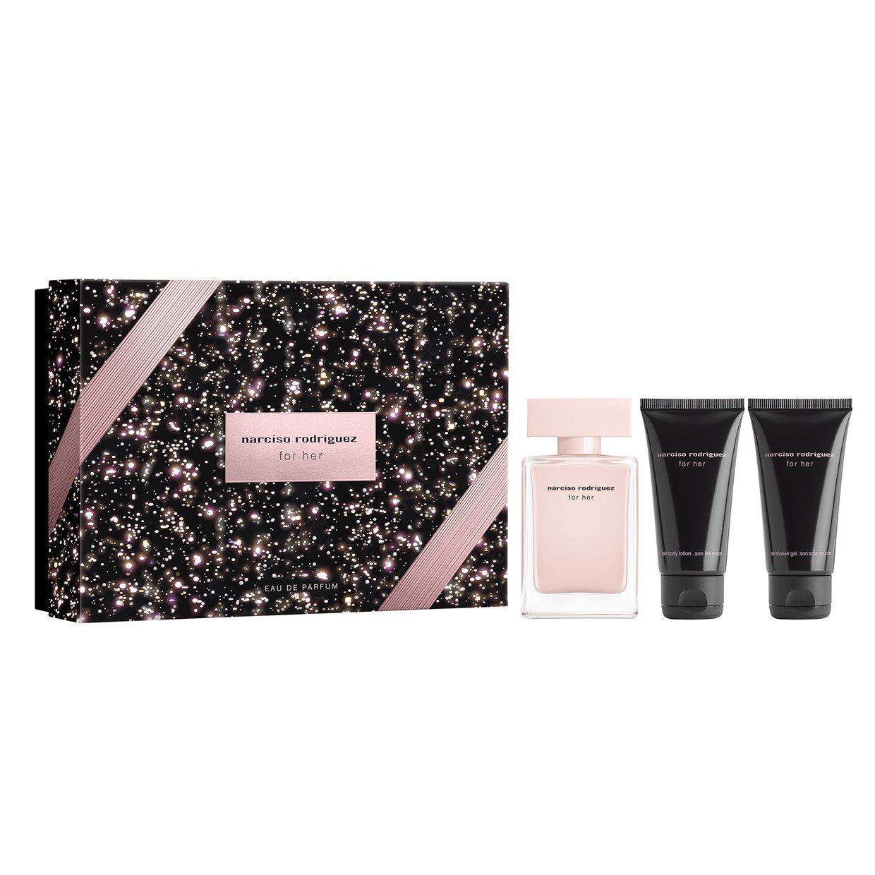 Narciso Rodriguez For Her - Eau de Parfum 50ml Shower Gel And Body Lotion Set - Maison des fragrances
