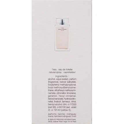 Narciso Rodriguez L'EAU - Eau De Toilette Spray 100ml - Maison des fragrances