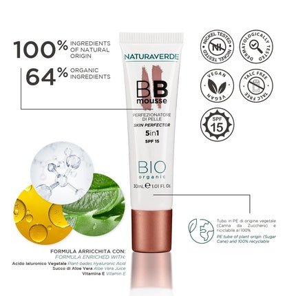 Naturaverde Bio BB Mousse Leather Care 5 in 1 30ml No. 03 - Maison des fragrances