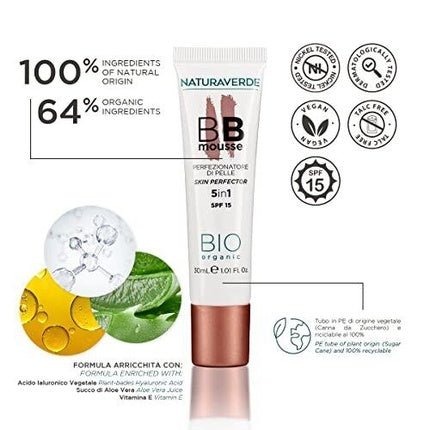 Naturaverde BIO Make Up BB Mousse Skin Perfector 5 in 1 Sunscreen SPF 15 - Maison des fragrances