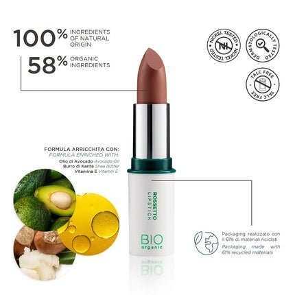 Naturaverde Bio Shine Lipstick No. 05 Cappuccino - Maison des fragrances