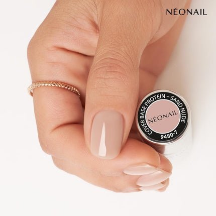 NEONAIL UV Nail Polish Base Coat Gel UV Cover Base Protein Sand Nude 7.2ml - Maison des fragrances