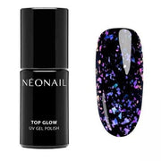NEONAIL UV Nail Polish Top Coat Gel UV Top Glow Violet Aurora Flakes 7.2ml - Maison des fragrances