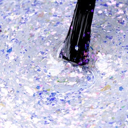 NEONAIL UV Nail Polish Top Coat Gel UV Top Glow Violet Aurora Flakes 7.2ml - Maison des fragrances