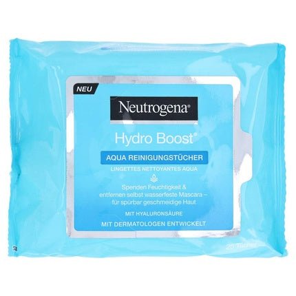 Neutrogena Hydro Boost Aqua Cleansing Wipes with Neutrogena Cleansing Technology, Hyaluronic Acid, and Moisturizer 25 Wipes - Maison des fragrances