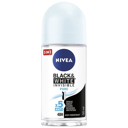 NIVEA Black&White Invisible Pure Roll-On Antiperspirant 50ml Maison des fragrances