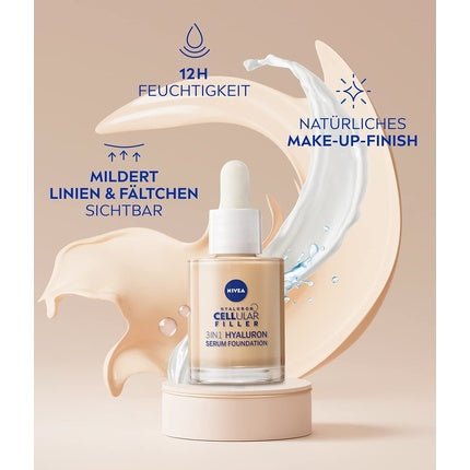 Nivea 3 in 1 Hyaluronic Serum Foundation 30ml - Anti - Aging Foundation - Maison des fragrances