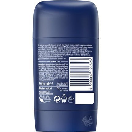 Nivea Dry Impact Antiperspirant Stick Déodorant (Déo) Homme 50ml - Maison des fragrances