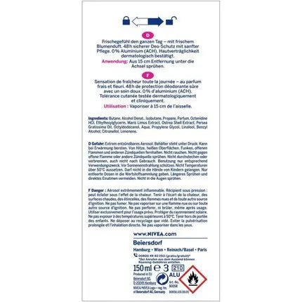NIVEA Fresh Flower Deodorant Spray 150ml - Maison des fragrances