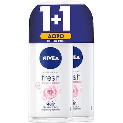 Nivea Fresh Rose Touch 48-Hour 's Deodorant Roll-On - 2x Déodorant (Déo) Femme 50ml - Maison des fragrances