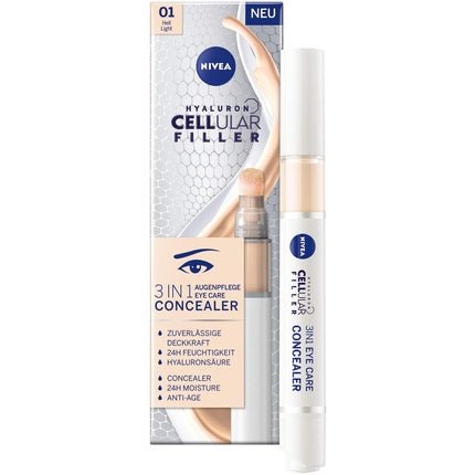 NIVEA Hyaluron Cellular Filler 3IN1 Eye Care Concealer Light 4ml - Maison des fragrances