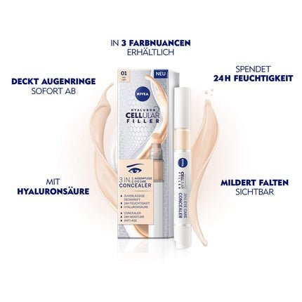 NIVEA Hyaluron Cellular Filler 3IN1 Eye Care Concealer Light 4ml - Maison des fragrances