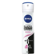 NIVEA Invisible Black & White Antiperspirant 48 Hour Original Spray 150ml - Maison des fragrances