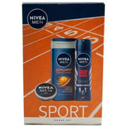 Nivea MEN Gift Set SPORT 3-Piece Shower Gel Deodorant Spray Dry Impact Cream - Maison des fragrances
