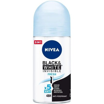 NIVEA Roll-on Invisible For Black & White Fresh 50ml - Maison des fragrances