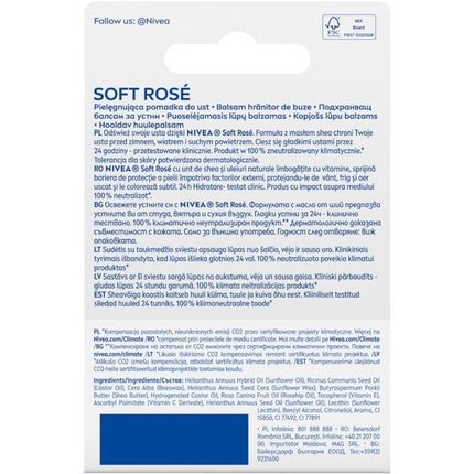 Nivea Soft Rose Nourishing Lipstick 4.8g - Maison des fragrances