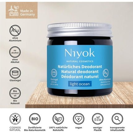 Niyok 2-in-1 Anti-Perspirant Deodorant Cream Light Ocean 40ml - Maison des fragrances