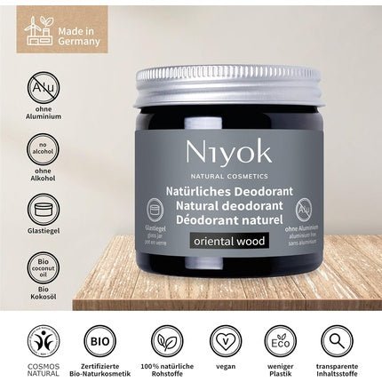 Niyok Crème Déodorante Oriental Wood - 40 ml - Maison des fragrances