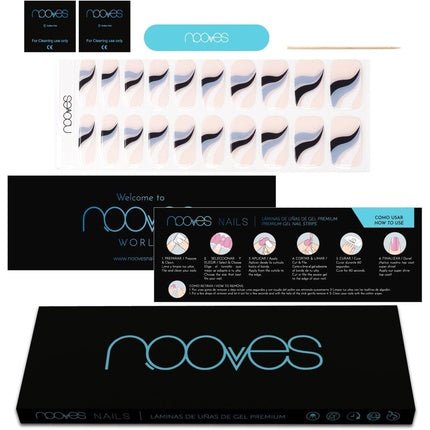 NOOVES NAILS Premium Pre - Cure Gel Nail Foils Flowing Stream Art Design Semi - Hardened Gel Nail Strips Semi - Permanent Gel Stickers - Maison des fragrances