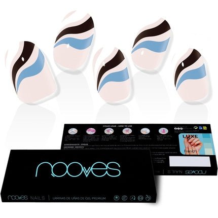 NOOVES NAILS Premium Pre - Cure Gel Nail Foils Flowing Stream Art Design Semi - Hardened Gel Nail Strips Semi - Permanent Gel Stickers - Maison des fragrances