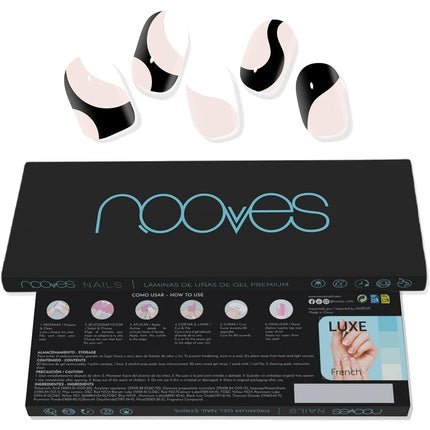 NOOVES NAILS Premium Pre - cure Gel Nail Foils White Cow Art Design Semi - hardened Gel Nail Strips Semi - permanent Gel Stickers - Maison des fragrances