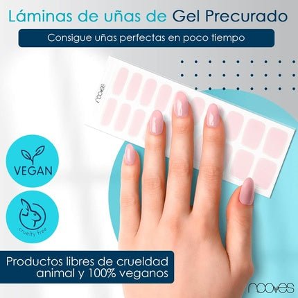 Nooves Nails Premium Pre - Cured Gel Nail Sheets Pale Pink - Semi Cured - Maison des fragrances