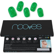 NOOVES NAILS Premium Precured Gel Nail Foils Jade Glitter Green Semi - Hardened Gel Nail Strips Semi - Permanent Gel Stickers - Maison des fragrances