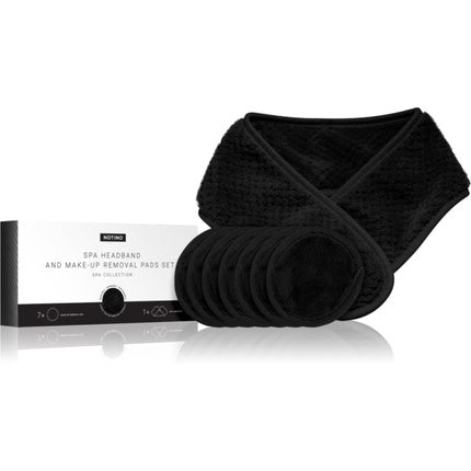 Notino Spa Collection Spa Headband and Make - up Removal Pads Set - Black, 7 pieces - Maison des fragrances