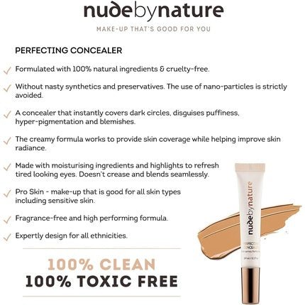 Nude By Nature Perfecting Concealer with Moisturizing Ingredients 03 Shell Beige - Maison des fragrances