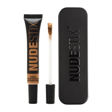 Nudestix NudeFix Cream Concealer Lightweight Liquid Natural Finish Makeup Hydrating Brightening Under Eye Dark Circle Corrector Reduces Redness and Blemishes Shade Nude 9 0.34 fl oz 10ml - Maison des fragrances