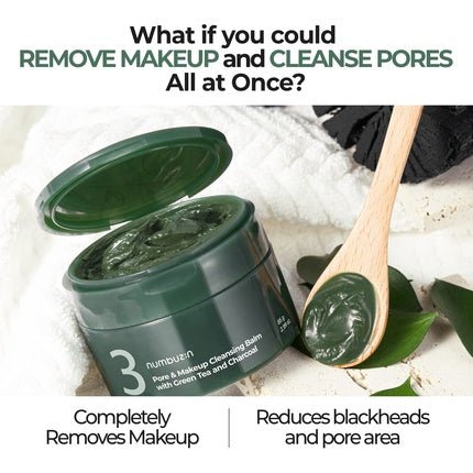 Numbuzin No.3 Pore & Makeup Cleansing Balm with Green Tea and Charcoal - Maison des fragrances