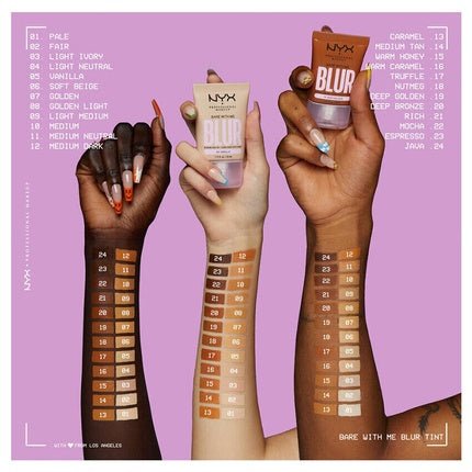 NYX Bare With Me Blur Tint Foundation 3 Light Ivory 30ml - Maison des fragrances