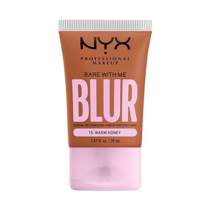 NYX PROFESSIONAL MAKEUP Bare With Me Blur Skin Tint Foundation with Matcha, Glycerin & Niacinamide Warm Honey 1.01 Fl Oz - Maison des fragrances