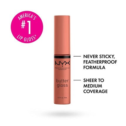 NYX Professional Makeup Butter Gloss Brown Sugar Non - Sticky Lip Gloss 0.27 Fl Oz - Sugar High - Maison des fragrances