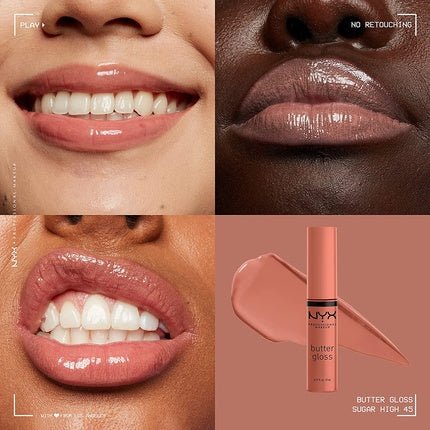 NYX Professional Makeup Butter Gloss Brown Sugar Non - Sticky Lip Gloss 0.27 Fl Oz - Sugar High - Maison des fragrances