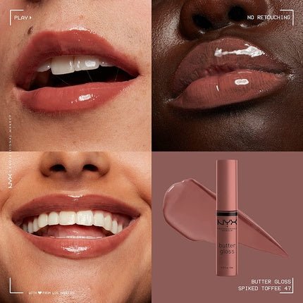 NYX Professional Makeup Butter Gloss Brown Sugar Spiked Toffee Non - Sticky Lip Gloss 0.27 Fl Oz - Maison des fragrances