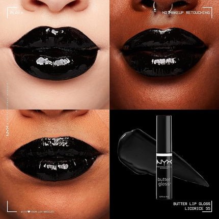 NYX PROFESSIONAL MAKEUP Butter Gloss Non - Sticky Lip Gloss Licorice 0.27 Fl Oz - Maison des fragrances