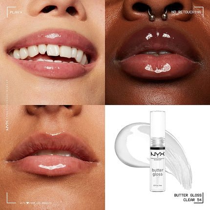 NYX Professional Makeup Butter Gloss Non - Sticky Lip Gloss Sugar Glass 0.27 Fl Oz - Maison des fragrances