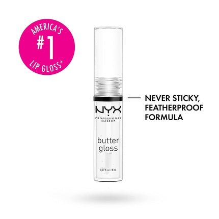 NYX Professional Makeup Butter Gloss Non - Sticky Lip Gloss Sugar Glass 0.27 Fl Oz - Maison des fragrances