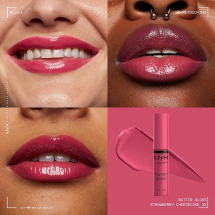 NYX Professional Makeup Butter Non - Sticky Lip Gloss No.32 Strawberry Cheesecake - Maison des fragrances