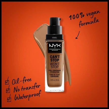 NYX Professional Makeup, Can't Stop Won't Stop Full Coverage Foundation 30ml - Maison des fragrances