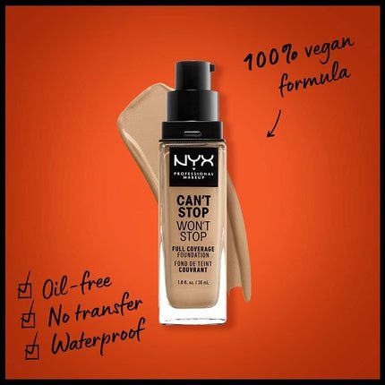 NYX Professional Makeup Can't Stop Won't Stop Full Coverage Foundation Vegan Formula Matte Finish 11 Beige 30ml - Maison des fragrances