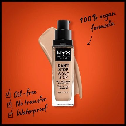 NYX Professional Makeup Can't Stop Won't Stop Full Coverage Foundation Vegan Formula Natural 07 - Maison des fragrances