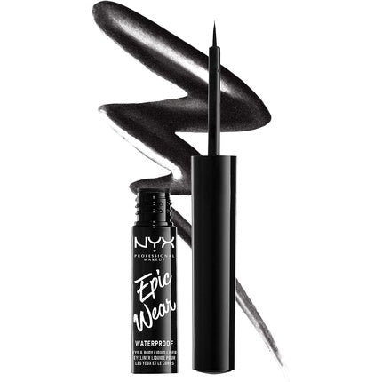 Nyx Professional Makeup Epic Wear Metallic Liquid Liner Long - Lasting Waterproof Eyeliner Black - Maison des fragrances