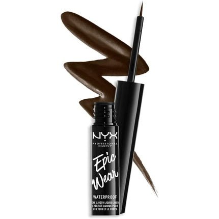 NYX Professional Makeup Epic Wear Semi - Permanent Liquid Liner Waterproof Eye Liner and Body Art Matte Finish Brown 02 - Maison des fragrances