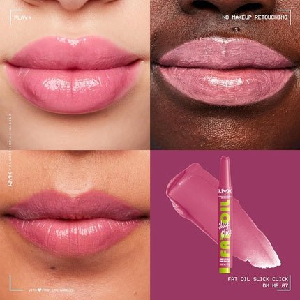 NYX PROFESSIONAL MAKEUP Fat Oil Slick Click Lightweight Buildable Pigmented Vegan Lip Balm DM Me 07 - Maison des fragrances
